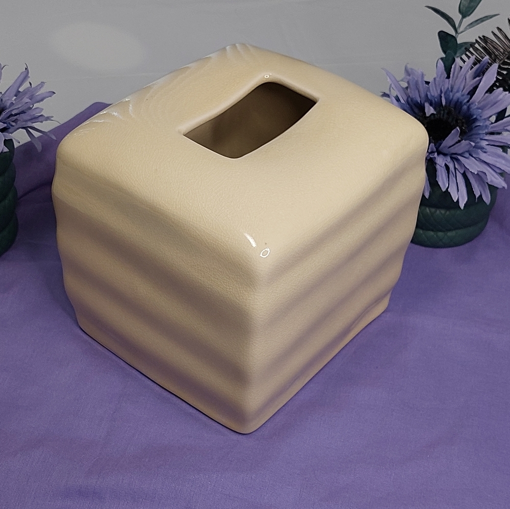 Woodland Ceramic Crackle Glaze Tissue Box Cover